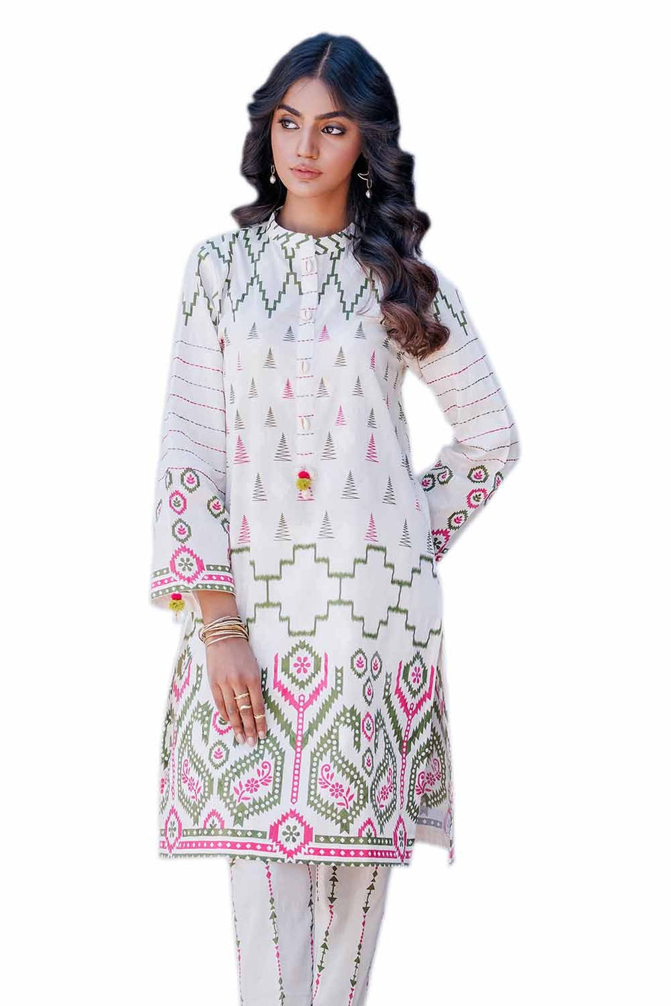 2 Piece Unstitched Jacquard Printed Suit with Lawn Trouser