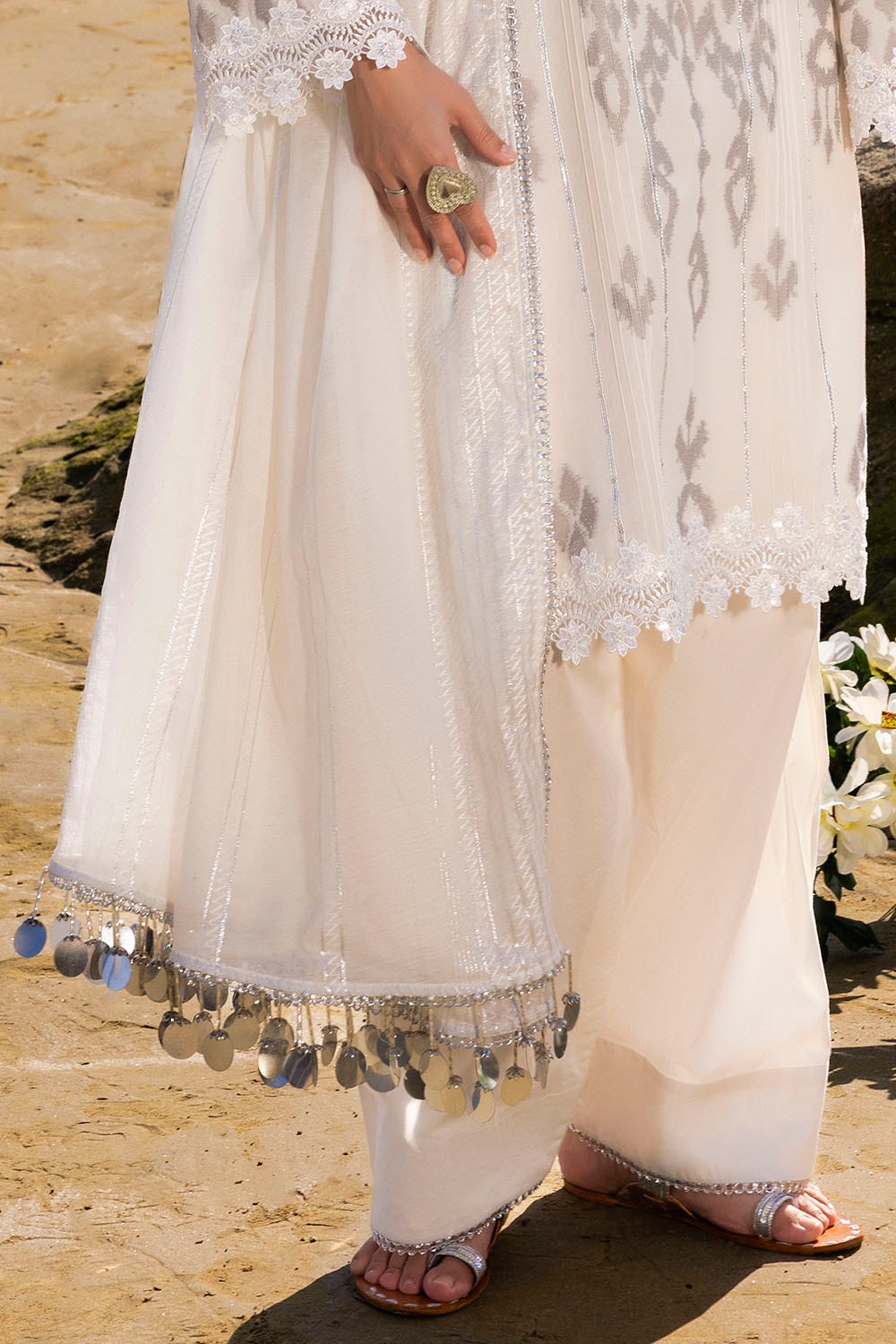 3 Piece Unstitched Embroidered Jacquard Suit with Zari Paper Cotton Dupatta MJ-52003