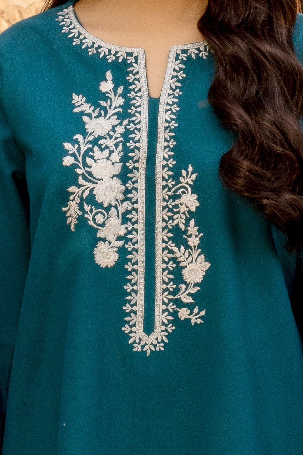 Danedar Embroidered Shirt And Dyed  Trouser