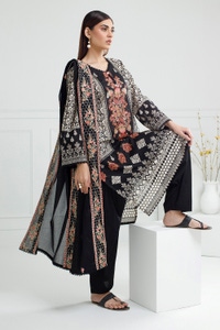 3PC Lawn Printed Suit With Embroidered IUSTKSD-538
