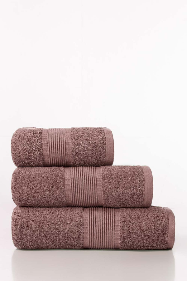 Cocoa Combed Towel Plain
