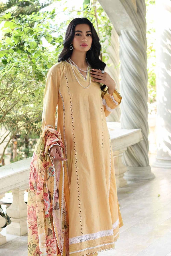 3 Piece Lawn Unstitched Digital Printed Crochet Lace Suit With Denting Dupatta DN-32054