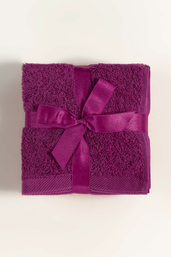 Raspberry Combed Face Towel 4 Pcs Set