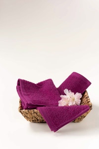 Raspberry Combed Face Towel 4 Pcs Set