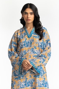 Textured Dobby Printed Co-Ord Set With Embroidered IPST-44712