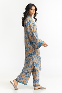 Textured Dobby Printed Co-Ord Set With Embroidered IPST-44712