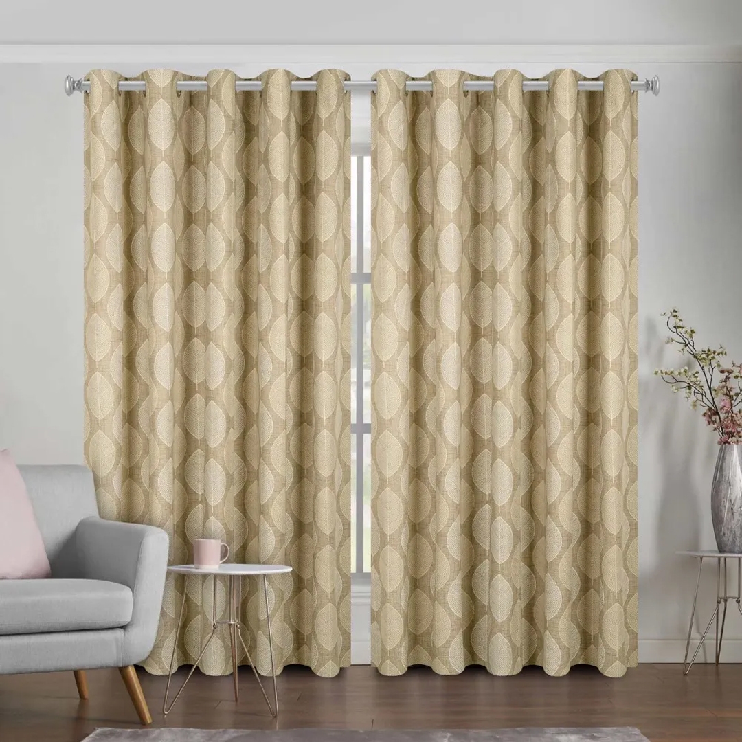 gulahmed ideas leaf printed yellow modern bedroom curtain by ideas