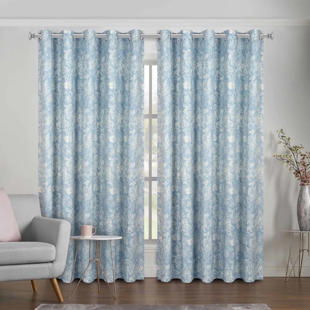 gulahmed ideas light blue printed curtains for bedroom